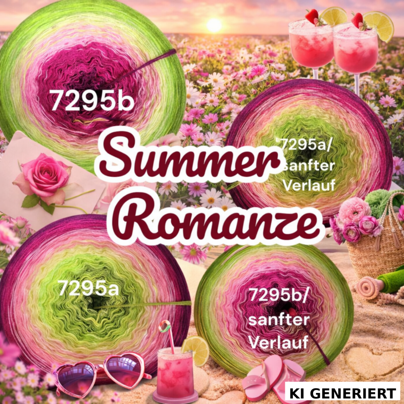 Sommersonne - Summer Romance - 7295 - Bobbel mit Farbverlauf - 3, 4 oder 5 Fäden, auch als Pullover- oder Decken Set