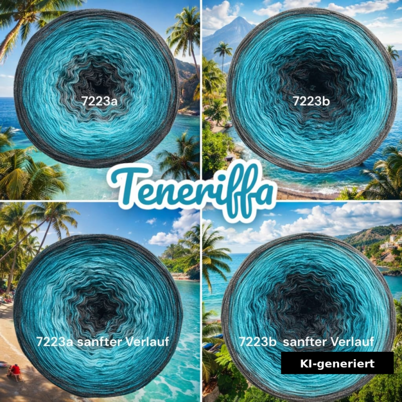 Inseln / Urlaub / Reiseorte - Teneriffa - 7223 - Bobbel mit Farbverlauf - 3, 4 oder 5 Fäden, auch als Pullover- oder Decken Set