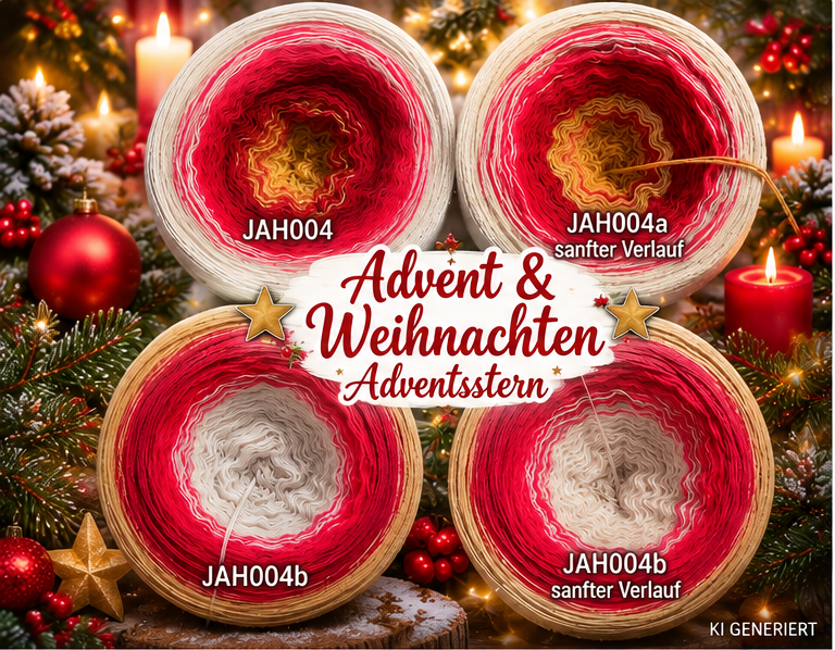 Adventsstern – Collage mit KI-Hintergrund