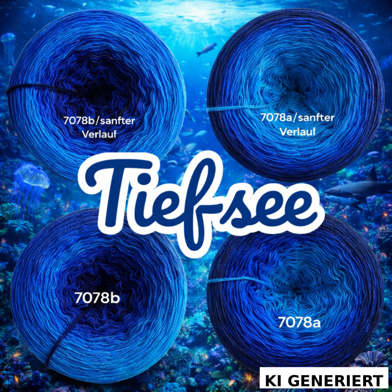 Meer / Ozean / Tiefsee - Tiefsee - 7078 - Bobbel mit Farbverlauf - 3, 4 oder 5 Fäden, auch als Pullover- oder Decken Set