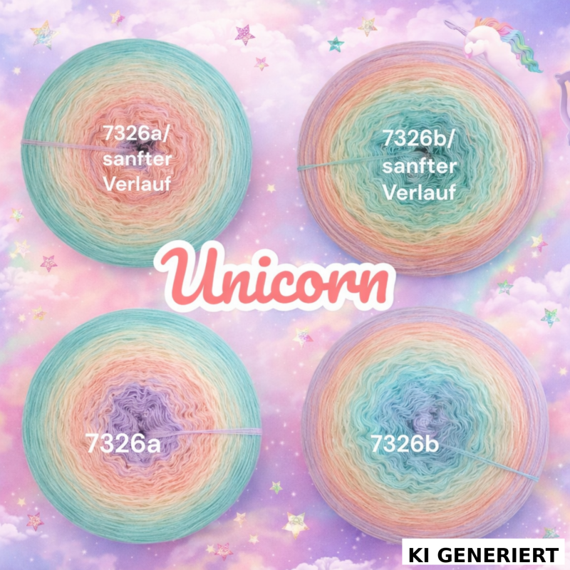 Fantasy & Zauberwelten - Unicorn - 7326 - Bobbel mit Farbverlauf - 3, 4 oder 5 Fäden, auch als Pullover- oder Decken Set