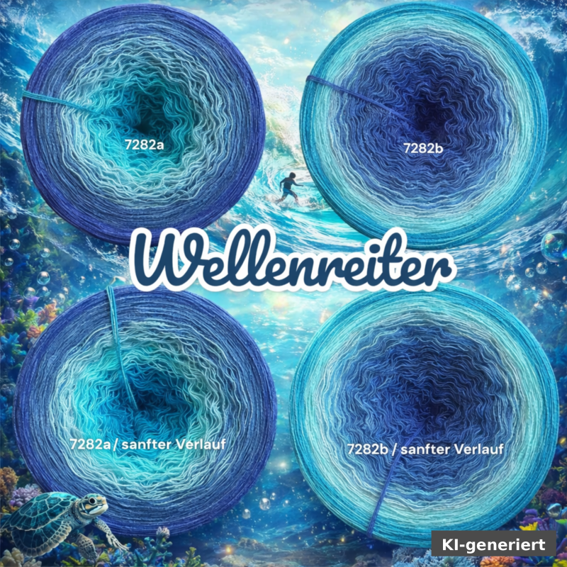 Meeresbrise - Wellenreiter - 7282 - Bobbel mit Farbverlauf - 3, 4 oder 5 Fäden, auch als Pullover- oder Decken Set