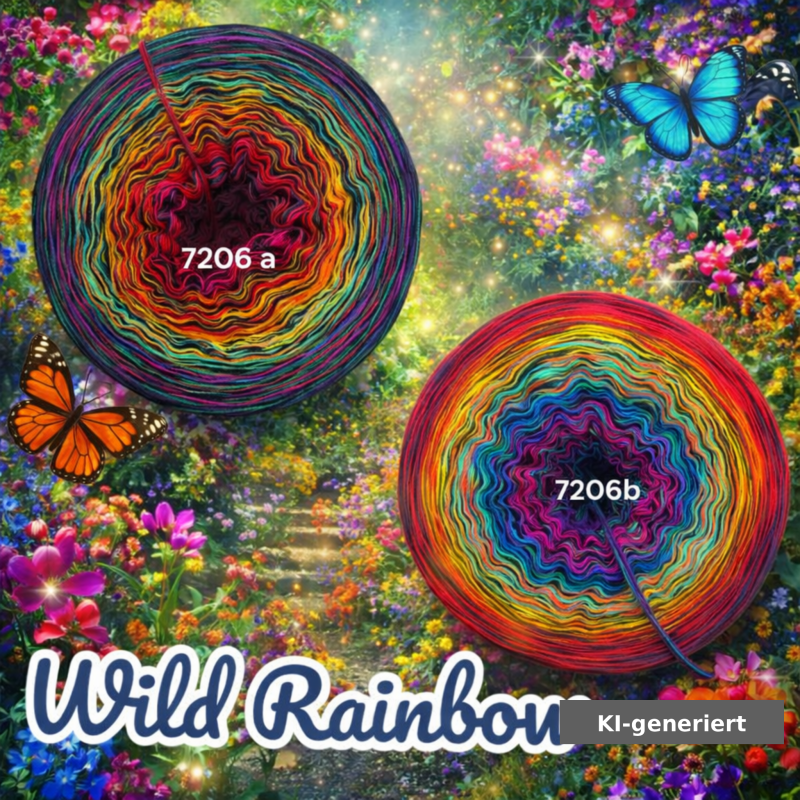 Regenbogenland - Wild Rainbow - 7206 - Bobbel mit Farbverlauf - 4 Fäden auch als Pullover- oder Decken Set