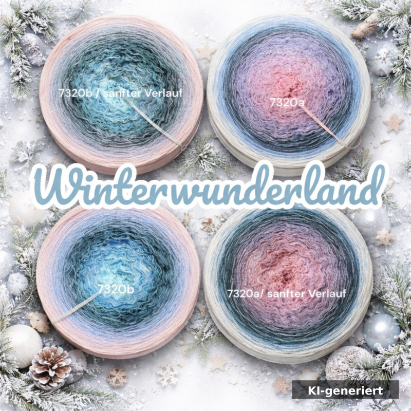 Winterwunder - Winterwunderland - 7320 - Bobbel mit Farbverlauf - 3, 4 oder 5 Fäden, auch als Pullover- oder Decken Set
