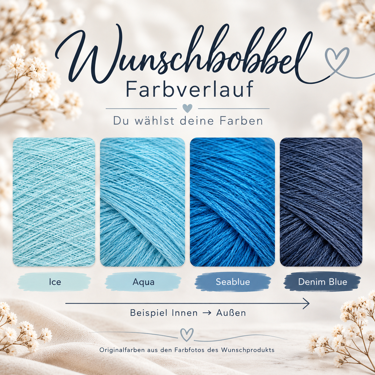 Wunschbobbel Farbverlauf – Beispiel Innen nach Außen