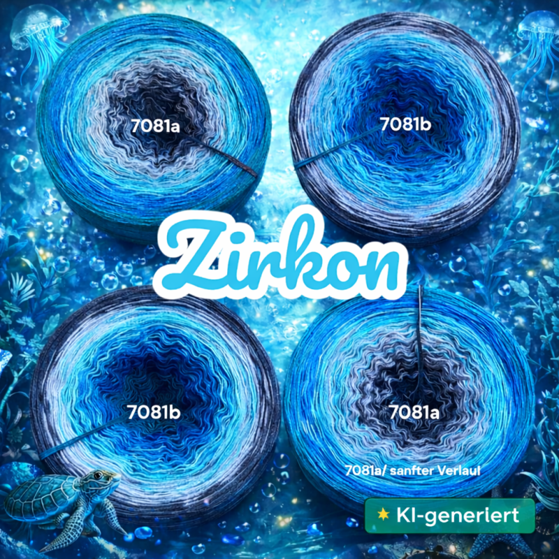 Edelsteine - Zirkon - 7081 - Bobbel mit Farbverlauf - 3, 4 oder 5 Fäden, auch als Pullover- oder Decken Set